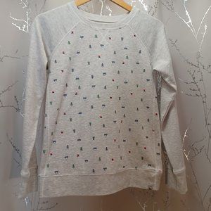 Eddie Bauer women's sweatshirt xs with trees, mt, fire, patterns